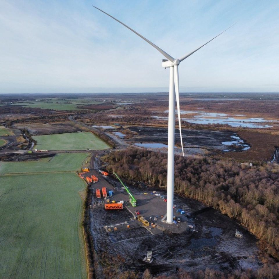Global Wind Projects Provides Cranes and Installation Teams for 29 N117 Turbines at Yellow River Wind Farm in Rhode, County Offaly, Ireland